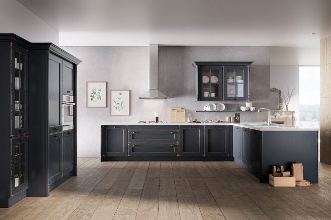 Modell OLDHAM in Night Grey, Gesamtansicht, Oster Küche
