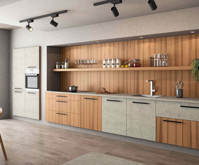 Edition 150 in Kernbuche und Beton Grey, Oster Küche